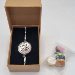 Alternative view of Aromatherapy Bracelet. Wind Motif. Stainless Steel